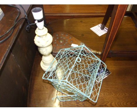 BELLOWS , BIRD CAGE &amp; LAMP BASE