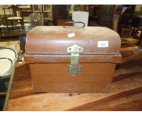 SMALL TIN TRUNK  14 inches wide