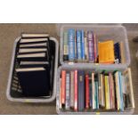 Three boxes containing reference works on Paper Mo