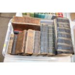 A collection of antiquarian leather bound and othe