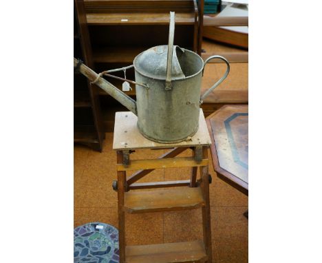 Pair of vintage step ladder &amp; watering can 