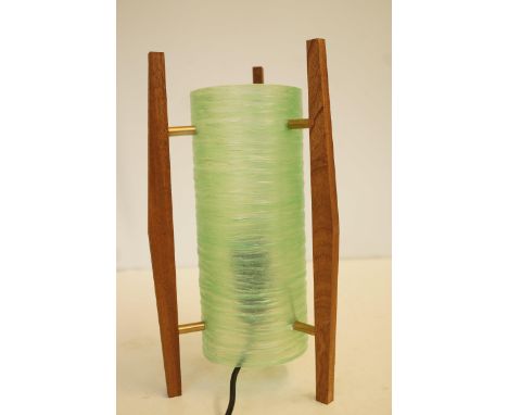 Rare Small rocket lamp with green shade Total height 32cm Length of shade 26 cm - Very good condition 