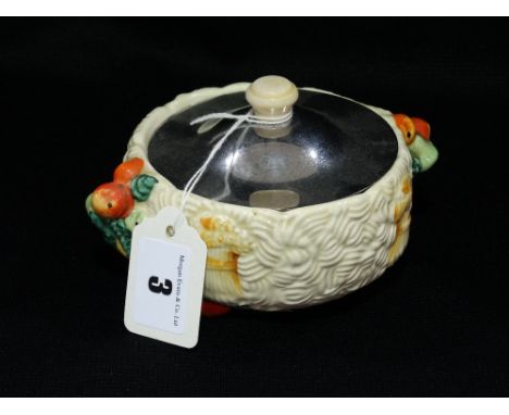 A Clarice Cliff Celtic Harvest Design Preserve Pot And Cover