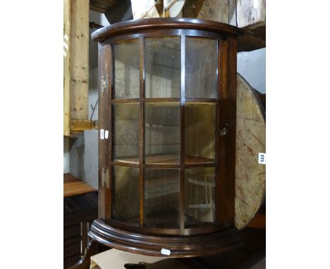 A Mahogany Bow Front Hanging Corner Cupboard