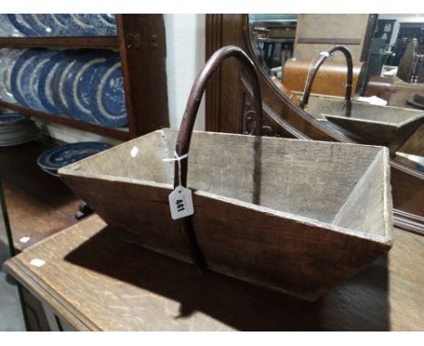 A Wooden Trug Together With A Vintage Polish Storage Box