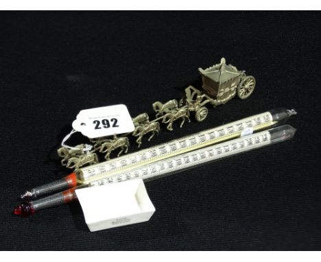 Two Vintage Floating Dairy Thermometers Etc
