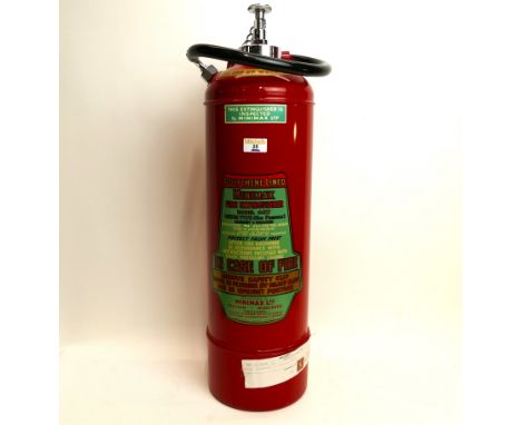 1960's Minimax fire extinguisher (filled), receipt dated 1964