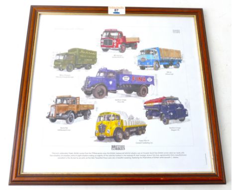 Framed print of British Lorries from 1950's