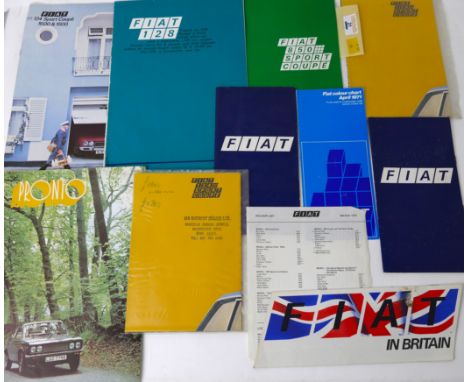 Fiat automobile brochures and ephemera including 124 Sport Coupe, 850 Sport Coupe, 128, Pronto etc