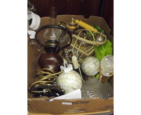 Box to include a lamp and a telephone