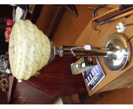 Art Deco chrome lamp with shade 