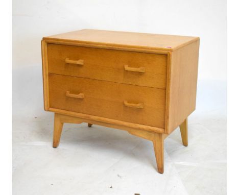 G-Plan light oak chest of two drawers, 76cm wide  