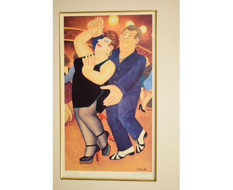Beryl Cook - Signed limited edition coloured print - 'Dirty Dancing', No.3/650, published by Alexander Gallery, 49cm x 28cm, 