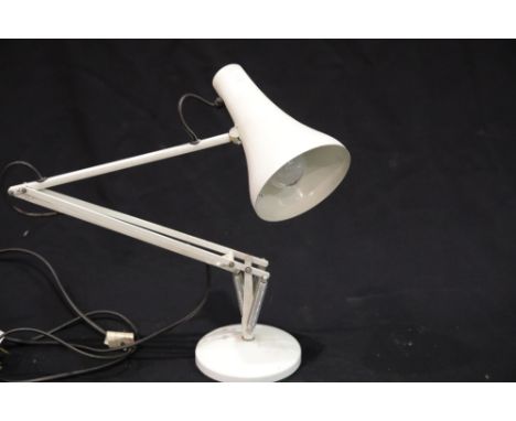 Mid Century white anglepoise lamp. This lot is not available for in-house P&amp;P, please contact the office for more informa