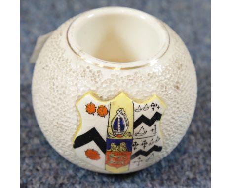 Carlton Ware J Cook &amp; Co ceramic match striker with coat of arms. P&amp;P Group 1 (£14+VAT for the first lot and £1+VAT f