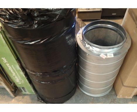 Three metal sound antennuators, suitable as garden planters. This lot is not available for in-house P&amp;P, please contact t