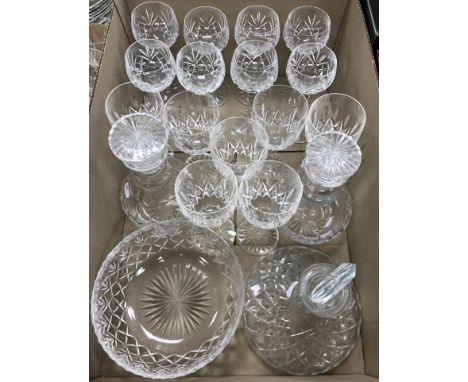 A collection of Stuart Crystal wines, seven red, eight white, eight similar hocks, six Royal Brierley sherries, four Stuart l