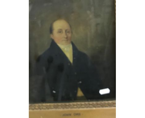 19TH CENTURY ENGLISH SCHOOL "Gentleman in blue jacket with cravat and cream waistcoat" half portrait study, unsigned, oil on 
