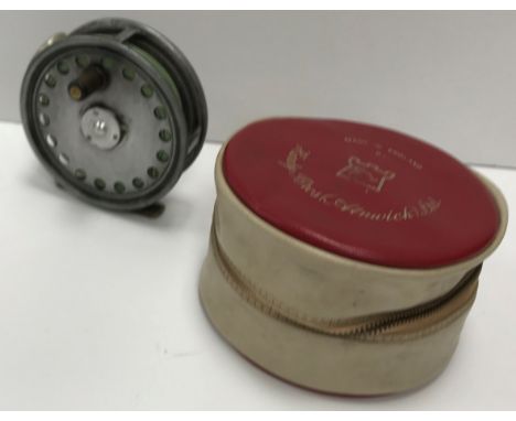 A Hardy Bros Ltd "The St. George" 3 3/8" fly reel with ebonite handle and agate ring