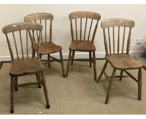 A collection of modern furniture comprising a pine refectory style kitchen table, a pair of pine benches 29 cm wide x 152 cm 