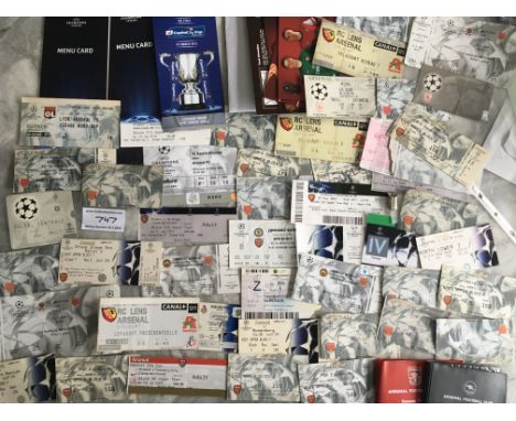 Arsenal European Match Football Tickets: European matches including aways. 26 homes and 15 aways plus a few menus. (Est 50)