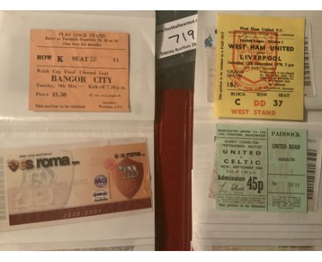 Football Ticket Collection: Very wide selection to include Bobby Charlton Testimonial, England home and away, two different 1