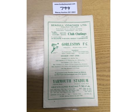 57/58 Gorleston v Tottenham Football Programme: Eastern Counties League in good condition. Dated 18 1 1958 with no team chang