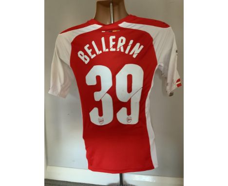 Bellerin 2014 Emirates Cup Match Worn Arsenal Home Football Shirt: Red shirt worn in the match v Benfica on 2 8 2014. Number 