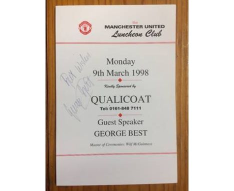 George Best Signed Dinner Menu: Manchester United Luncheon Club with guest speaker George Best who has signed the menu which 