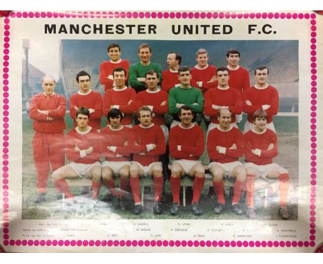 66/67 Manchester United Colour Football Poster: Measuring 45 x 33 cm in full colour with names underneath the team group.