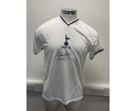 1981 Tottenham Cup Final Signed Football Shirt: Embossed 1981 FA Cup Final Wembley. Clearly signed by Glen Hoddle in marker p