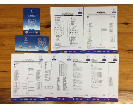 2006 Champions League Final Football Memorabilia: Arsenal v Barcelona played in Paris. Programme of Arrangements, postcard pl