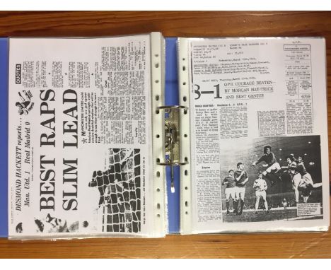 George Best Manchester United Football Match Reports: Photocopies of match reports from 1963 to 1973 consisting of 148 pages 