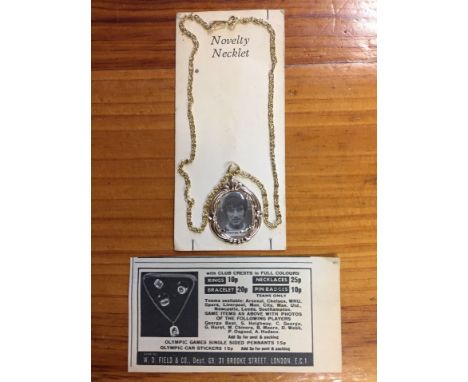 1960s George Best Novelty Necklace: Novelty Necklet on original card with portrait picture of Best. C/W advert featuring simi