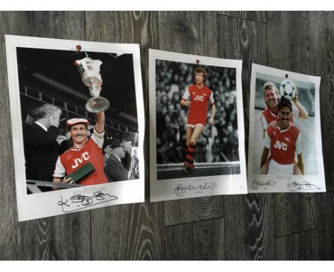 Arsenal Signed Football Prints: 4 large ltd edition prints one signed by Sansom another by Sansom and Rix plus Rix on his own