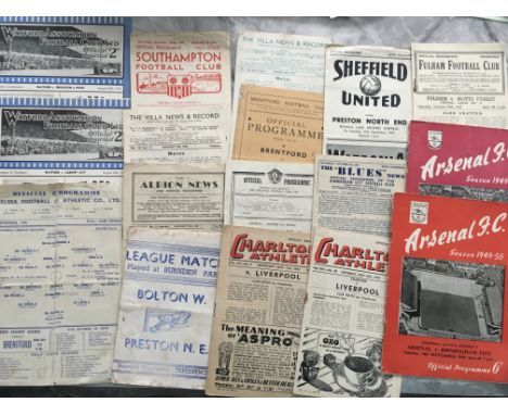 1940s Football Programmes: Wide range of clubs to include Arsenal Tottenham West Brom Liverpool and many more. A few earlier 