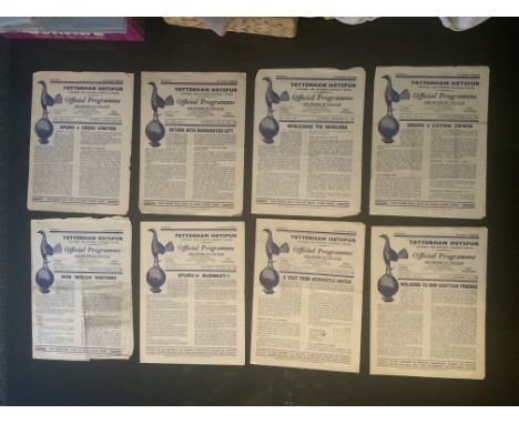 56/57 Tottenham Home Football Programmes: First team with full list highlighted with online picture. Overall fair with two ha