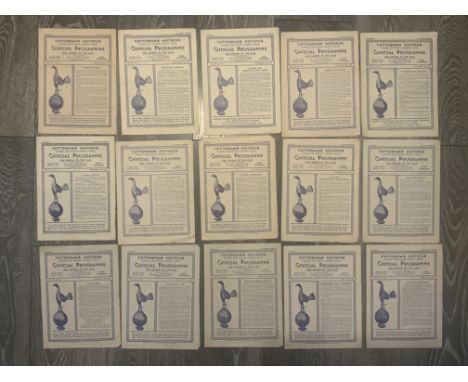 47/48 Tottenham Home Football Programmes: First team with full list highlighted with online picture. Overall very good with a