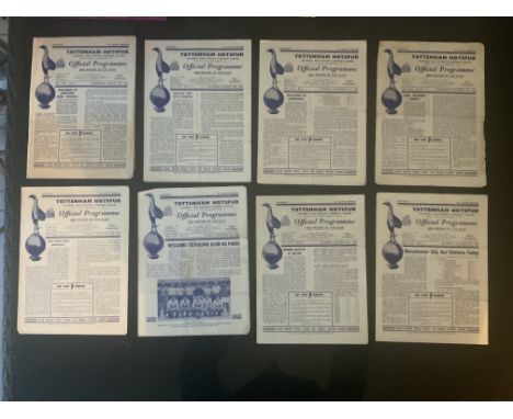 53/54 Tottenham Home Football Programmes: First team with full list highlighted with online picture to include Friendlies. Ov