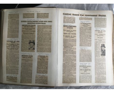 1920s Greyhound Racing Scrapbook: Incredible top quality book which is nearly 100 years old. Consists of many hundreds of cut