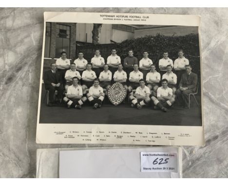 49/50 Tottenham Team Football Press Photo: 10 x 12 inch black and white press photo with no press stamp to rear although the 