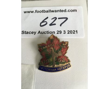 1952 Tottenham Tour Of Canada Players Football Badge: Stunning badge depicting a cockerel and the World Canada Tour 1952 and 