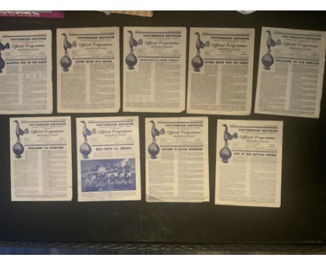 58/59 Tottenham Home Football Programmes: First team with full list highlighted with online picture. Overall fair with no wri