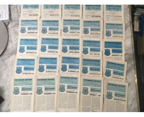 Tottenham 1960s Reserve Football Programmes + More: 33 mint unwritten mid 60s homes with slight duplication. 1961 FA Cup Fina