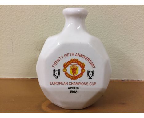 George Best Manchester United Scotch Whiskey: 25th anniversary of winning the 1968 European Cup picturing Best in Manchester 
