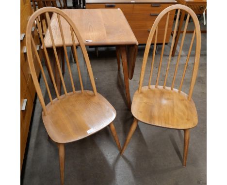 A pair of Ercol elm and beech Quaker chairs 