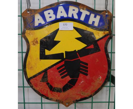 An enamel Abarth sign 
