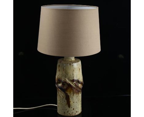 COLIN KELLAM, a 1960s brutalist studio pottery lamp, with makers mark, height 50cm to top of shade.&nbsp;Good condition