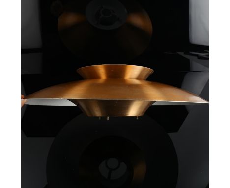 A 1970s Scandinavian design aluminium lamp shade with copper anodised finish, diameter 44cm.&nbsp;Overall good condition, som