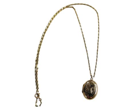9 CARAT GOLD CHAIN AND GOLD FRONT AND BACK LOCKET 